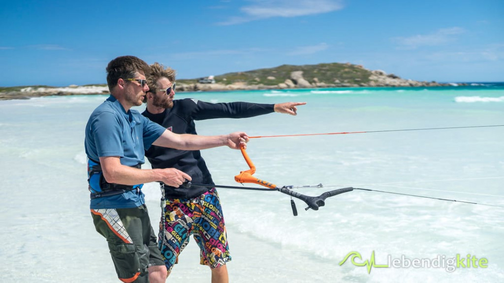 Während der kitesafari Kitesurfen lernen in Esperance Australien